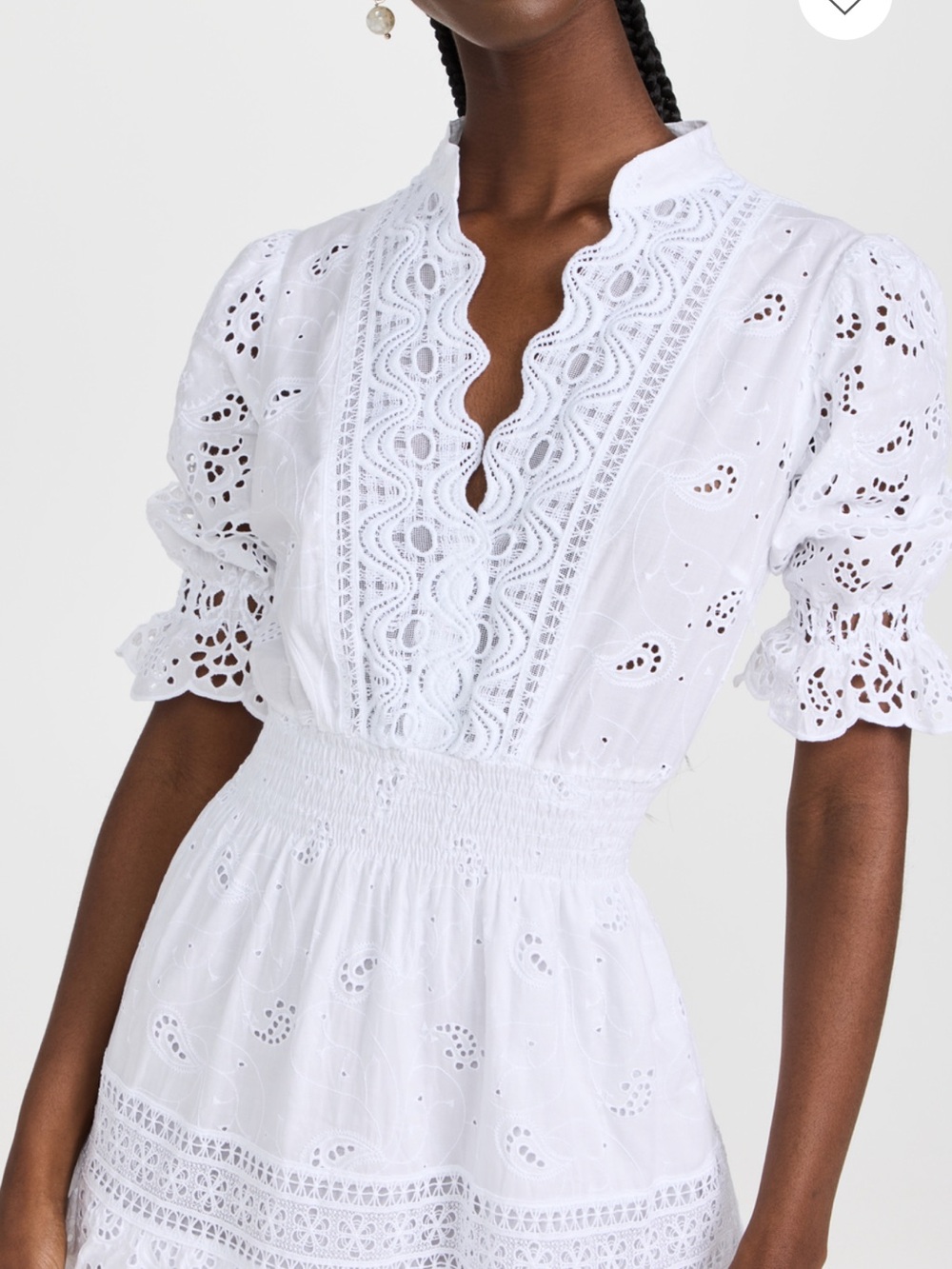 Temptation Positano  White Eyelet Lace Short Dress